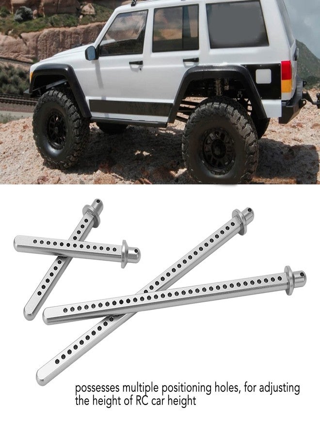 Astibym 4Pcs RC Car Shell Column, Aluminum Alloy Body Post Mounts RC Car Shell Column Front Rear Extended Body Post Mount for Axial SCX10 90046 1/10 - Image 3